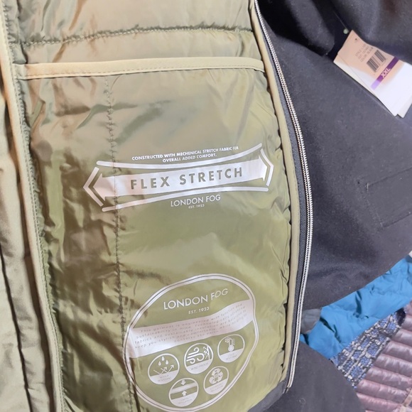 London Fog stretch flex windbreaker cold water resistant puffer jacket sz XL - Picture 12 of 13